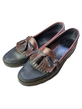Vintage Sebago Two-tone Leather Tassel Loafers | Hand Sewn | Women's Size 9.5 N